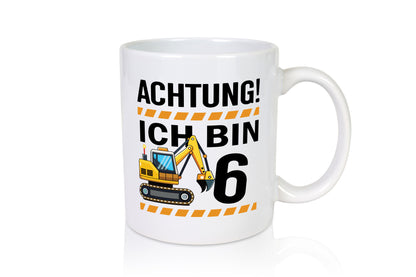 6 Geburtstag Ich bin | Bagger Junge Geschenk Geschenkidee lustiger Spruch Tasse