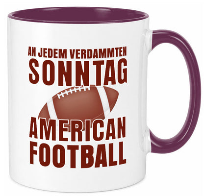 American Football | Sportfan Motiv jeden Sonntag Humor Geschenkidee Tasse