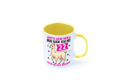 22. Geburtstag | 22 Jahre Lama gut aussehen lustig Geschenkidee Geschenk Tasse