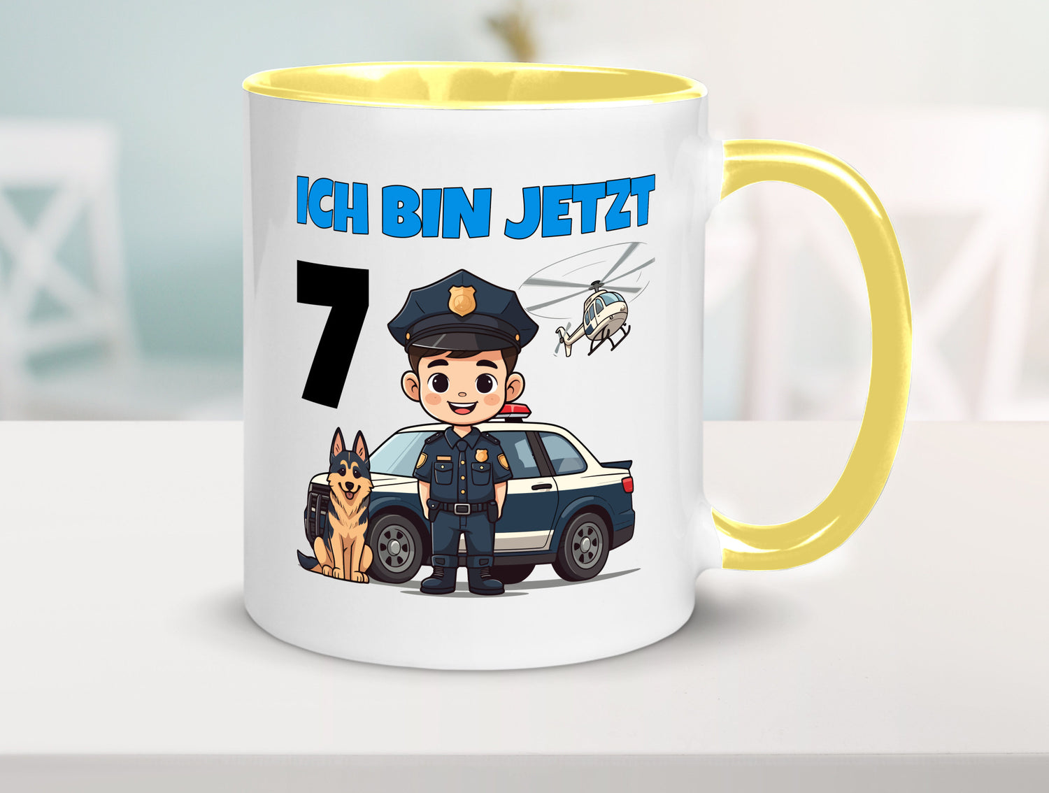 7. Geburtstag | 7 Jahre Polizei Kind Polizeiauto Humor Geschenkidee Tasse