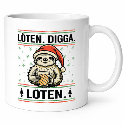 Löten Digga | Ugly Christmas Faultier mit Bier Humor Tierliebhaber Geschenkidee