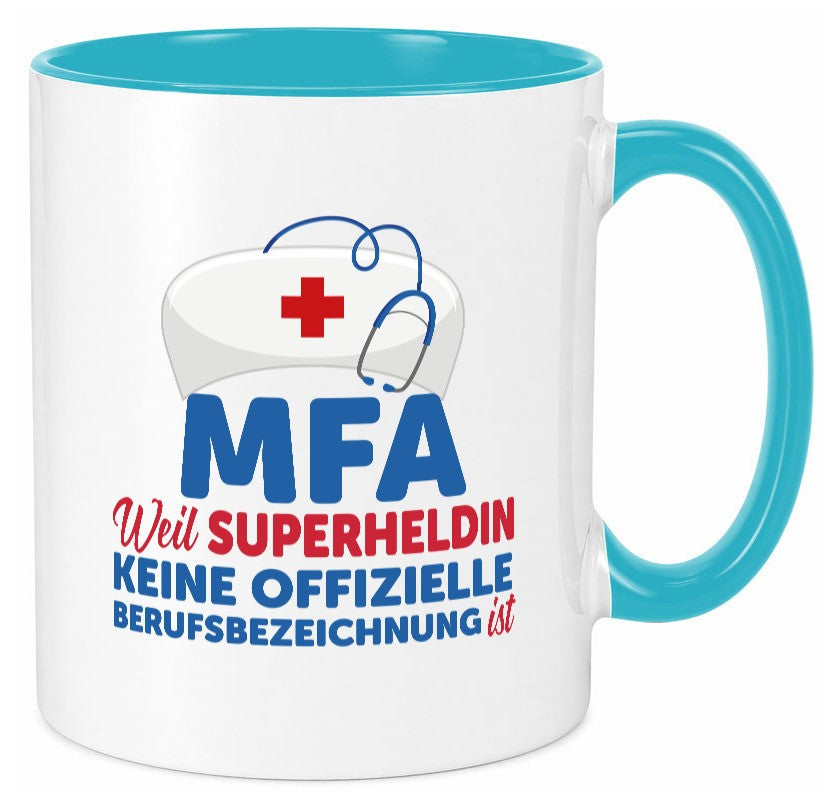 MFA Superheldin | Frauen Beruf Spruch Tasse Humor Geschenk Arbeit Kollegen Büro