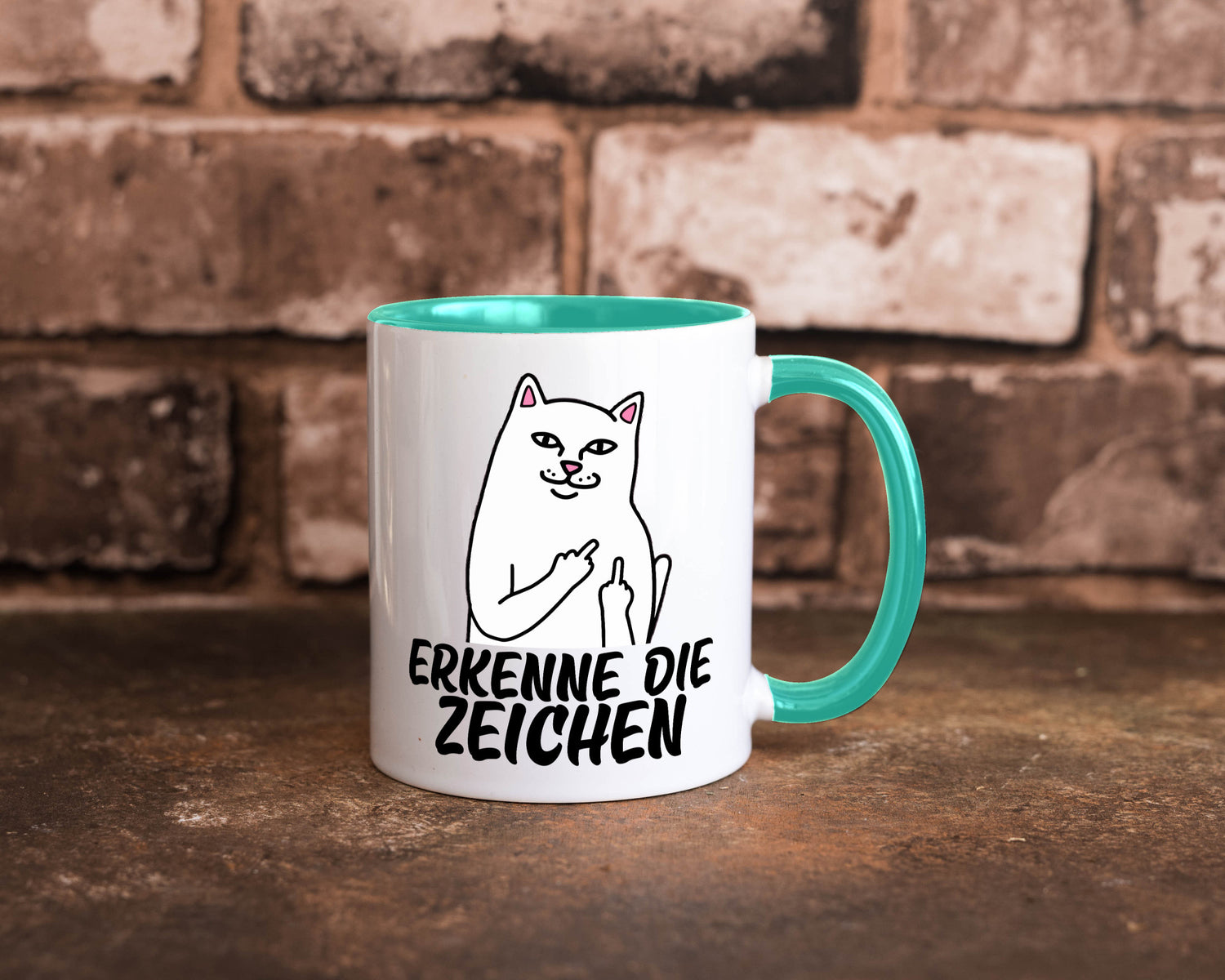 Erkenne die Zeichen | Katze Schatten Mittelfinger Geschenk Tierliebhaber Humor