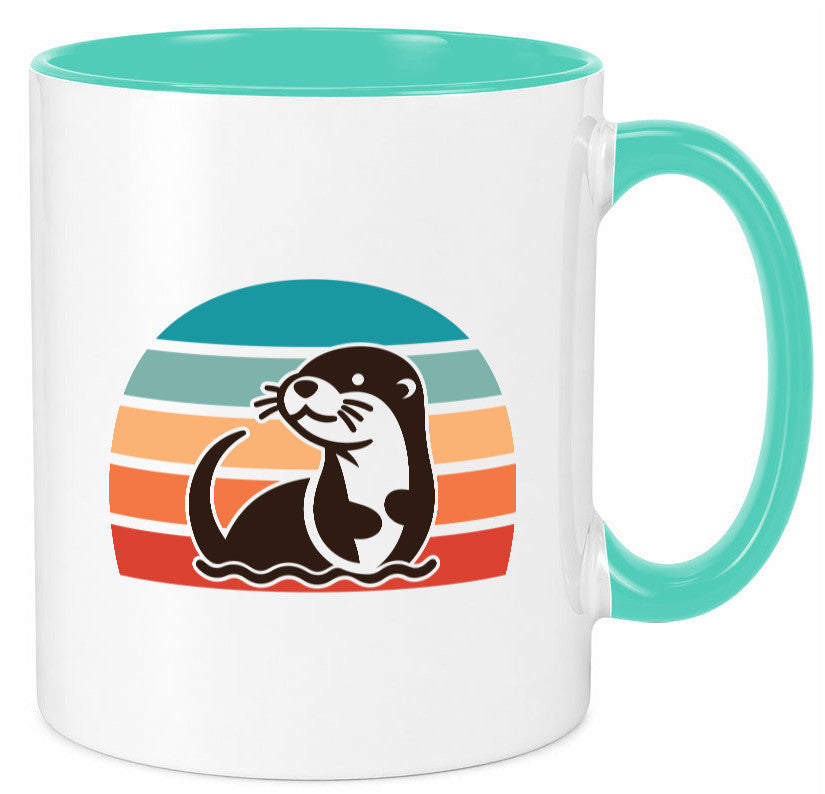 See Otter | Sunset Retro Vintage Natur lustiger Spruch Geschenk Humor Tasse