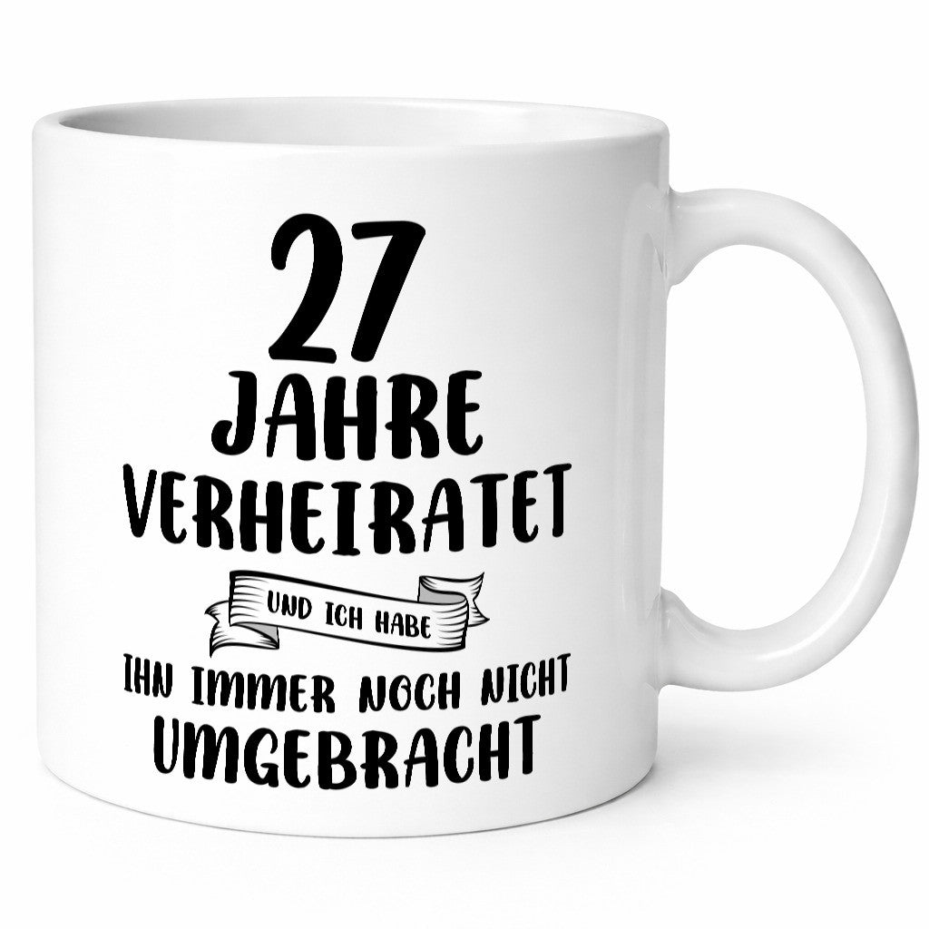 27 Jahre Verheiratet, immer noch am Leben! Geschenkidee Humor Tasse