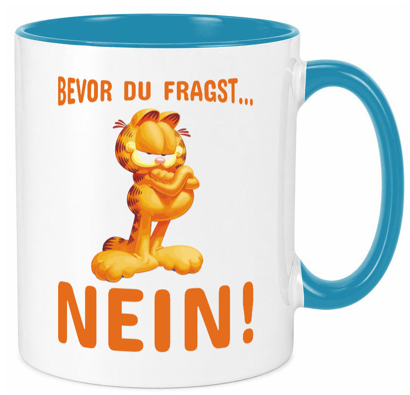 Bevor du fragst? Nein! | grimmige Katze Spruchtasse lustig Tierliebhaber Humor