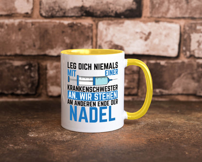 Krankenschwester anlegen | Nadel Spritze Klinik Spruch Geschenkidee Humor Tasse