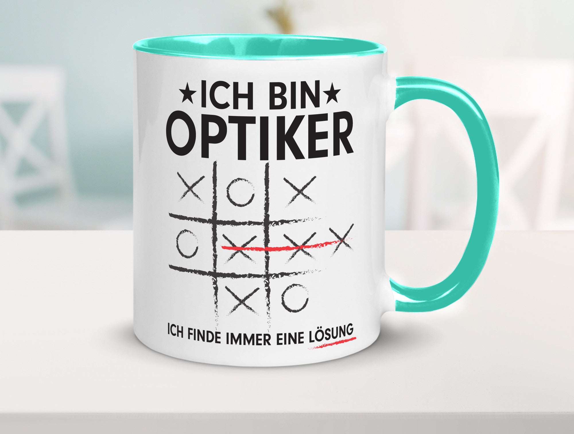 Löse Probleme: Optiker | Augenoptiker Geschenkidee Humor Tasse