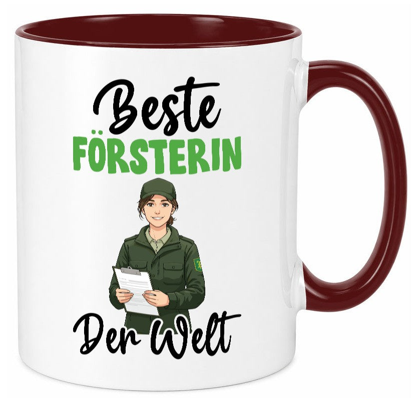 Beste Försterin | Forst Arbeit v2 lustiger Spruch Geschenk Kollegen Büro Tasse