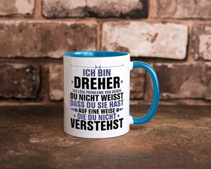 Löse Probleme: Dreher | Fräser lustiger Spruch Geschenk Humor Geschenkidee Tasse