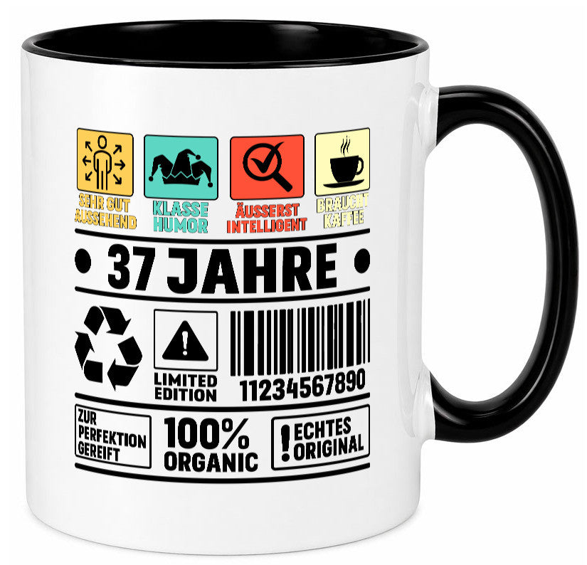 37. Geburtstag | 37 Jahre Humor Limited Edition lustig Geschenkidee Geschenk Tasse