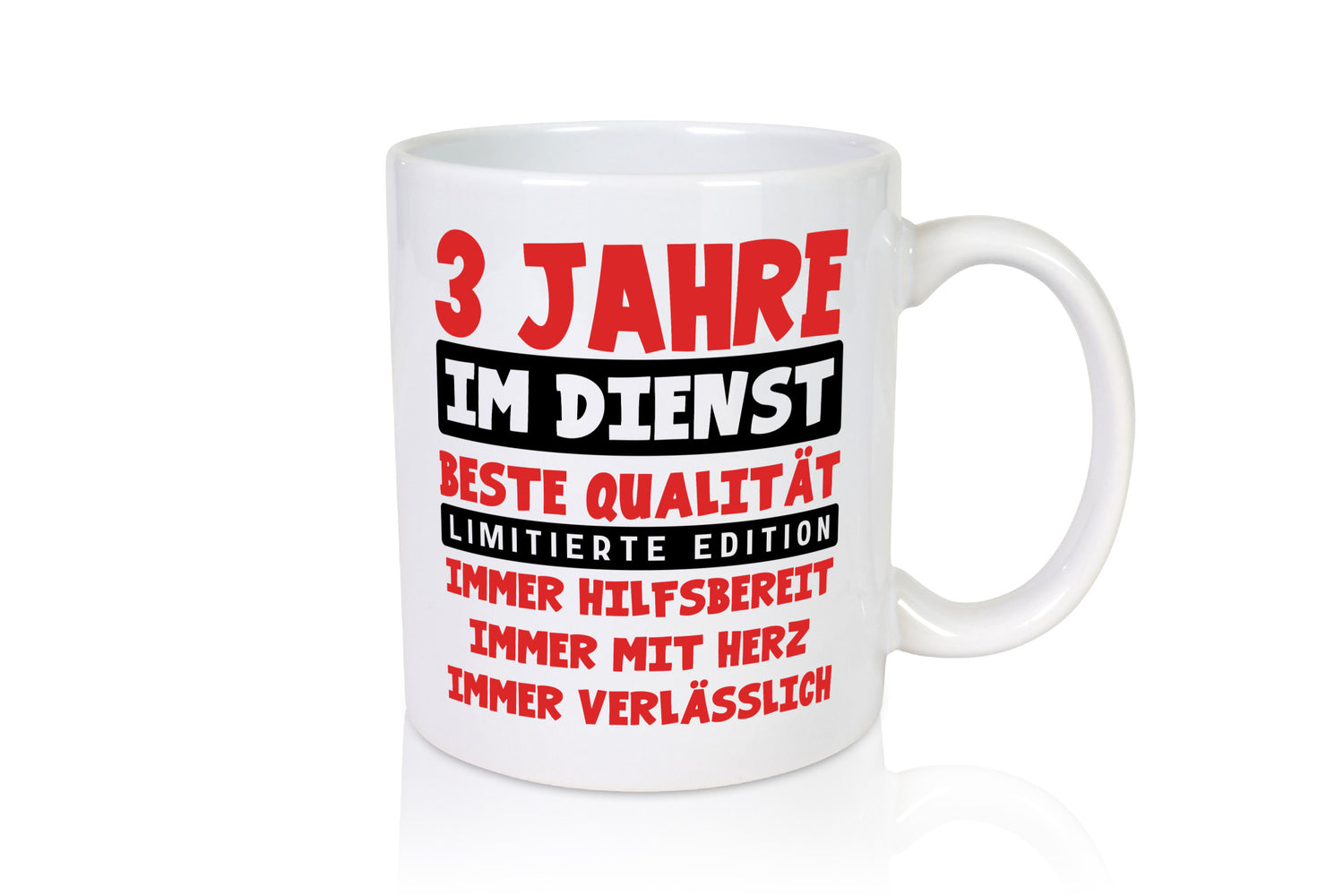 3 Jahre im Dienst | Jubiläum Arbeit v9 lustig Kollegen Büro Geschenk Tasse