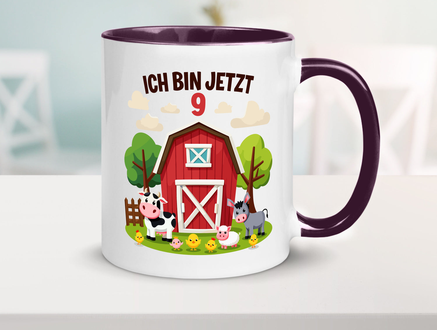 9. Geburtstag | 8 Jahre Bauernhof und Tiere Humor Geschenkidee Tasse