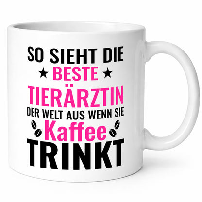 Kaffee trinkt: Tierärztin | Mediziner Tiermedizin lustig Tierliebhaber Humor