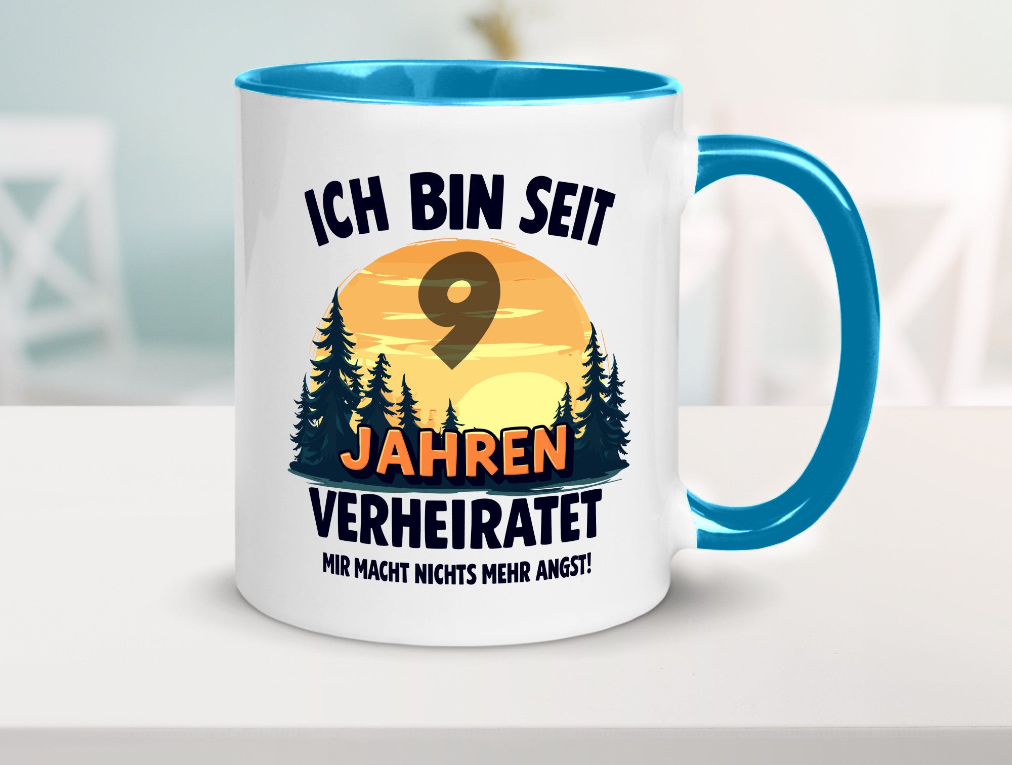 Ich bin Verheiratet | 9. Hochzeitstag Ehepaar v2 Geschenkidee Humor Tasse