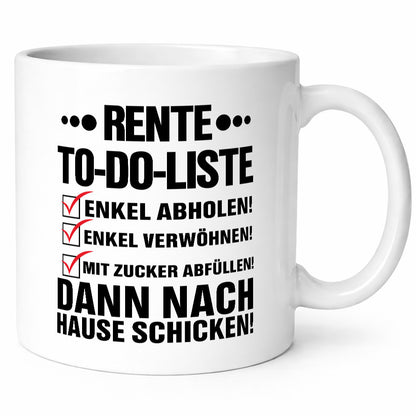 Rente To-Do-Liste | Rentner Tasse Enkel verwöhnen Geschenk Ruhestand Jubiläum