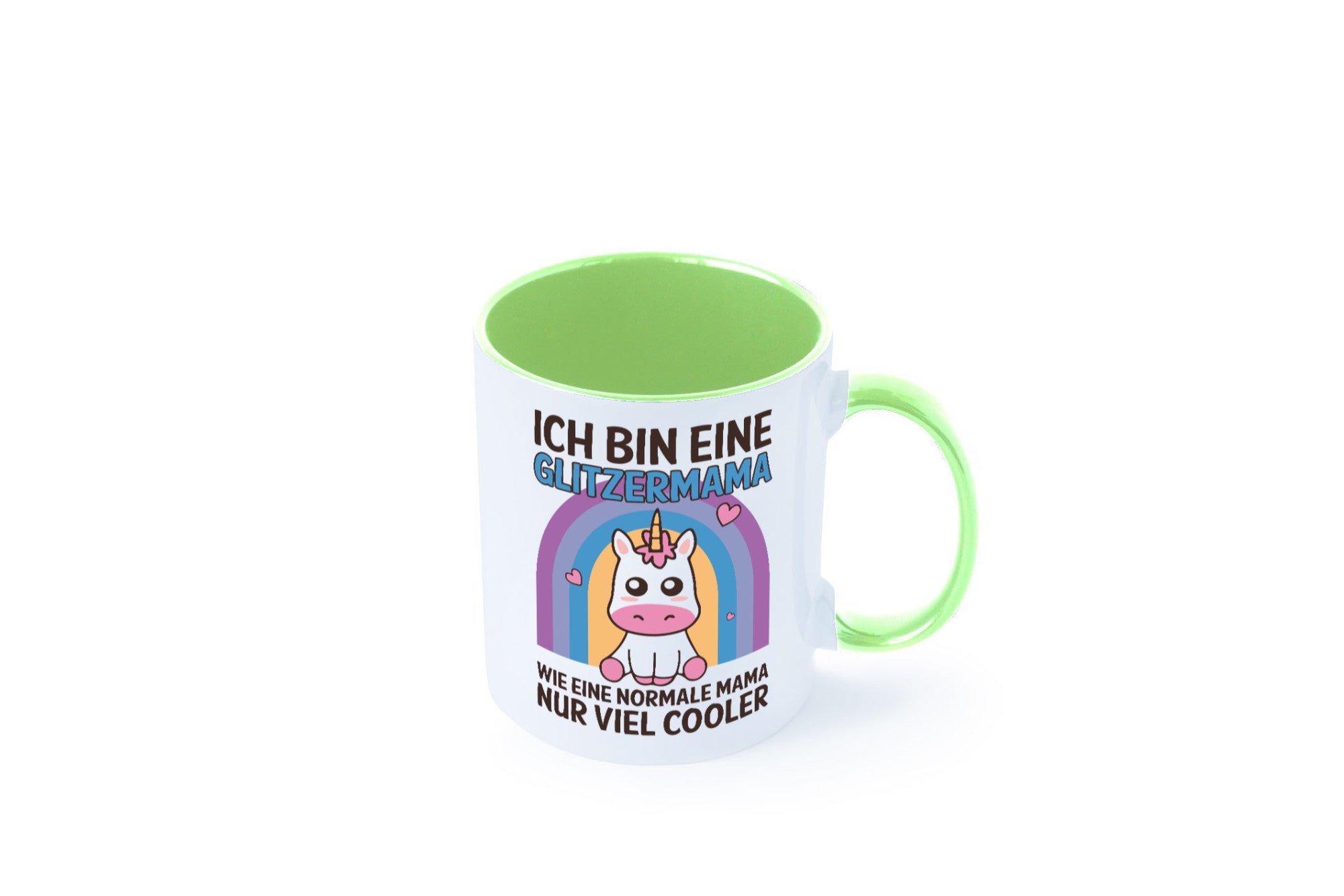 Glitzermama, wie normal, nur cooler | Einhorn Geschenkidee Familie Humor Tasse