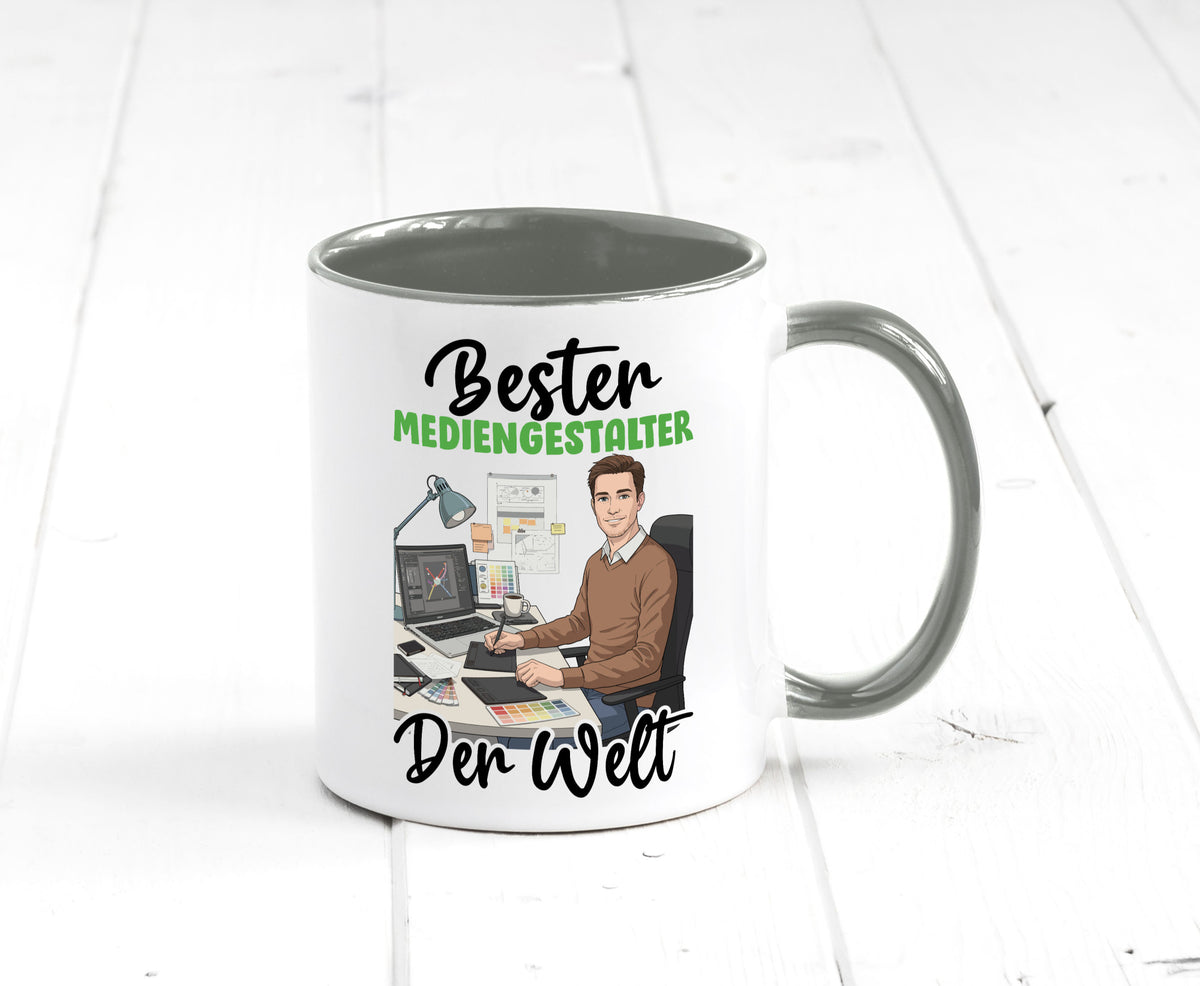 Bester Mediengestalter | Medien v2 Geschenk Humor Geschenkidee lustiger Spruch Tasse