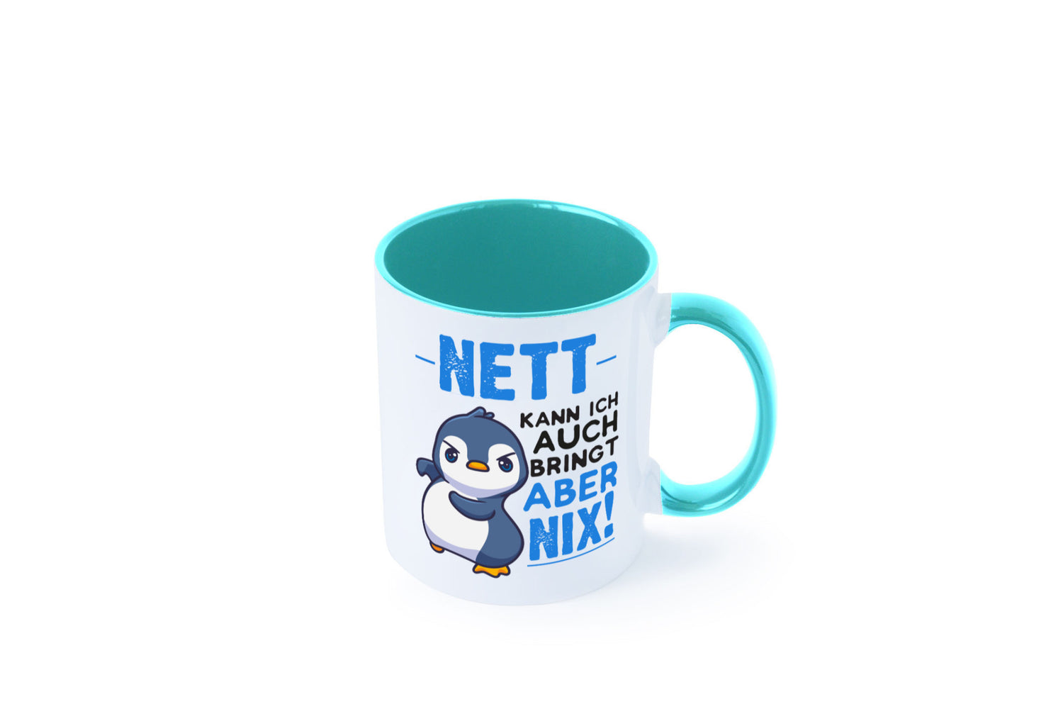 Nett kann ich auch | lustige Spruchtasse Pinguin Geschenk Humor Geschenkidee