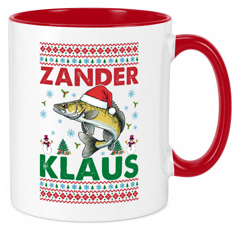 Zander Klaus | Ugly Christmas Angler Angeln v2 Geschenk Humor Geschenkidee Tasse