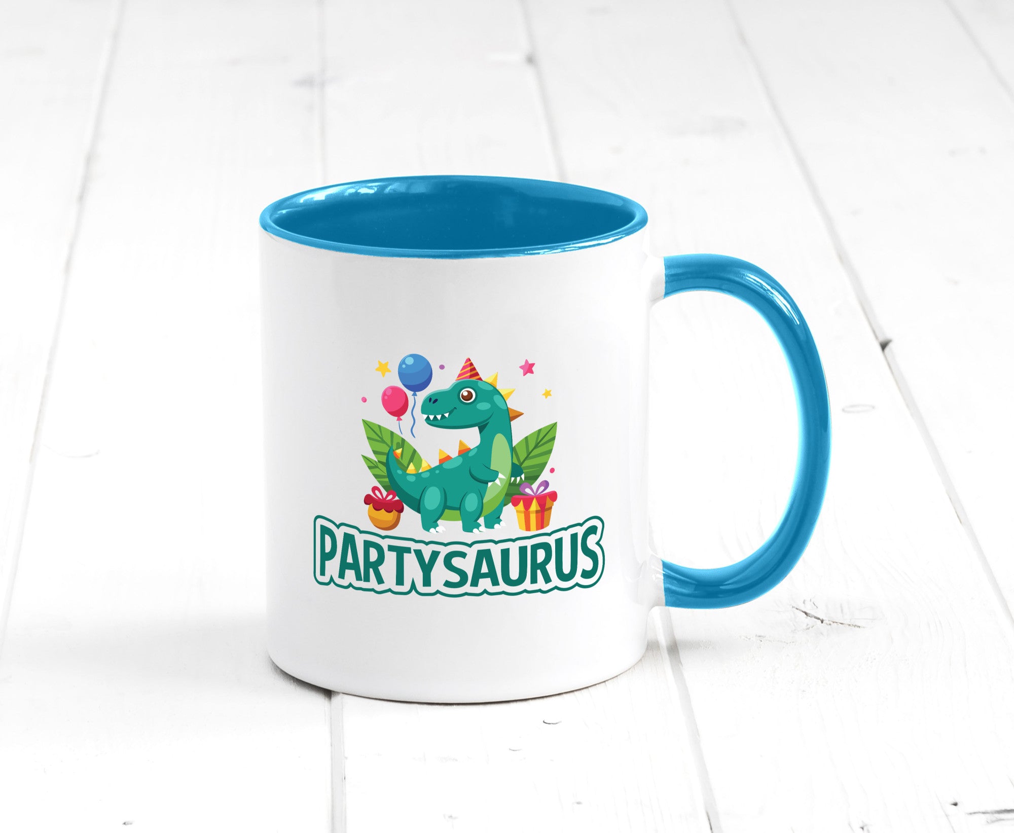 Partysaurus | Geburtstag Dinosaurier Luftballon Geschenkidee Humor Tasse
