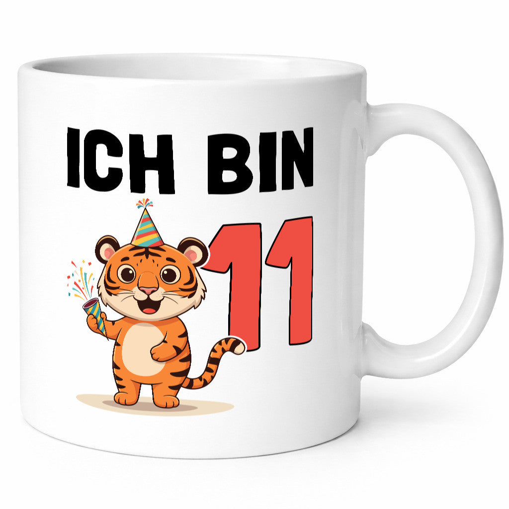 11. Geburtstag | 11 Jahre Tiger lustig Geschenkidee Geschenk Tasse
