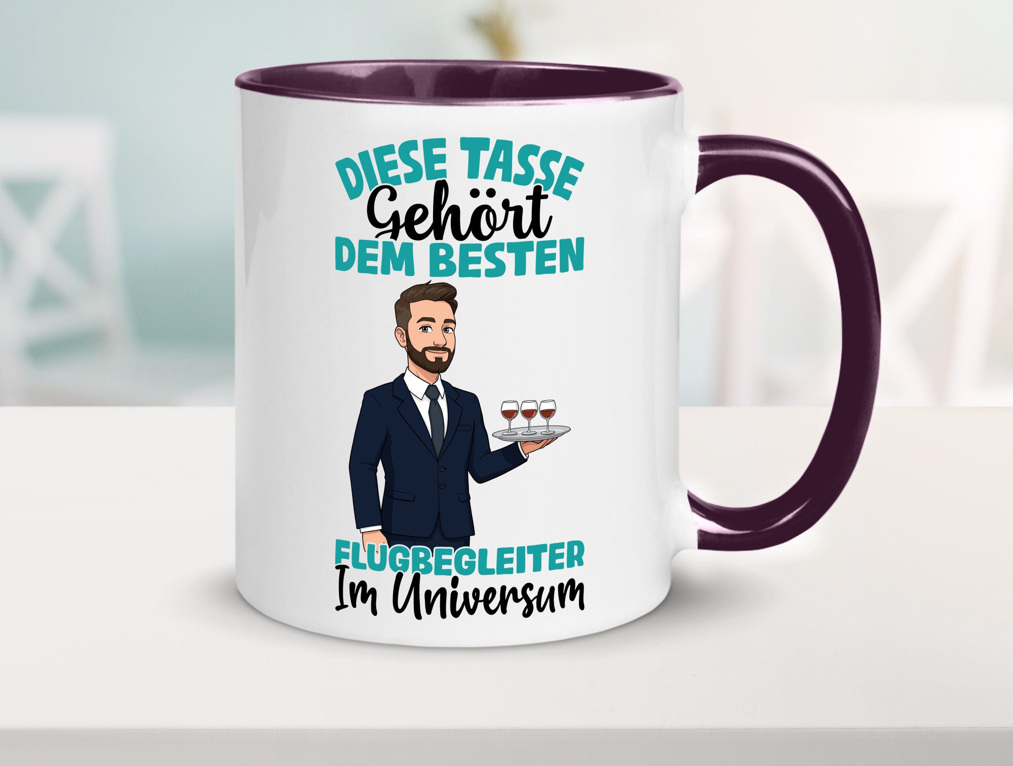 Im Universum: Flugbegleiter | Steward Flughafen Humor Geschenkidee Tasse