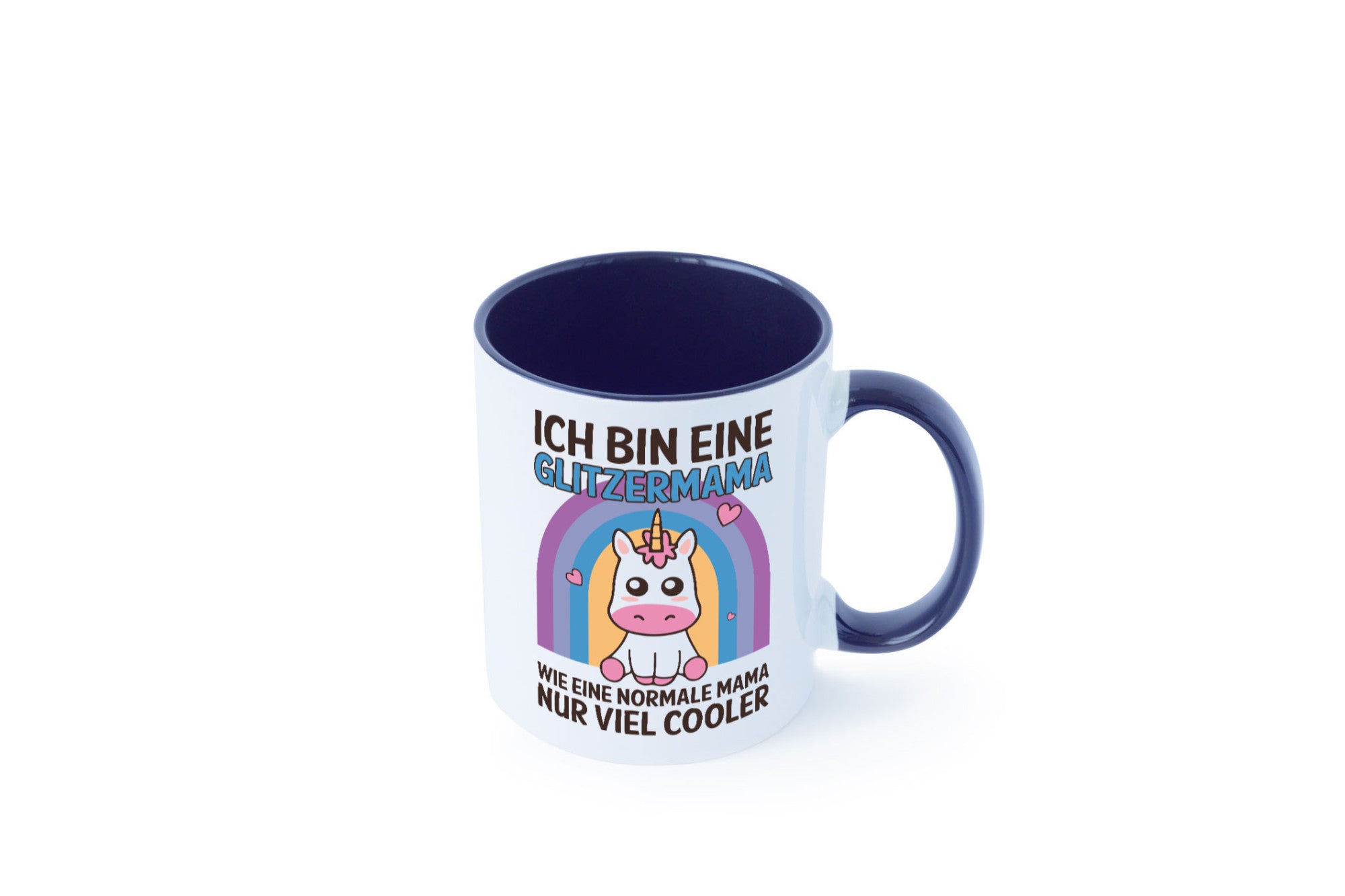 Glitzermama, wie normal, nur cooler | Einhorn Geschenkidee Familie Humor Tasse
