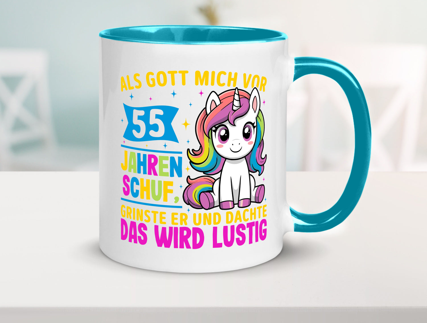 55. Geburtstag | Als Gott mich schuf 40 Jahre v2 lustiger Spruch Geschenk