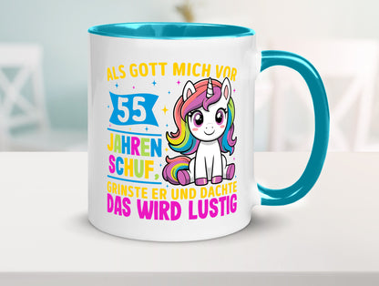 55. Geburtstag | Als Gott mich schuf 40 Jahre v2 lustiger Spruch Geschenk
