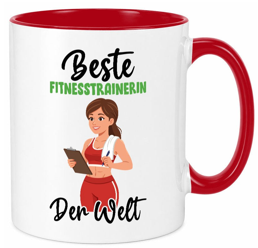 Beste Fitnesstrainerin | Trainerin Sport v2 lustiger Spruch Geschenk Humor Tasse