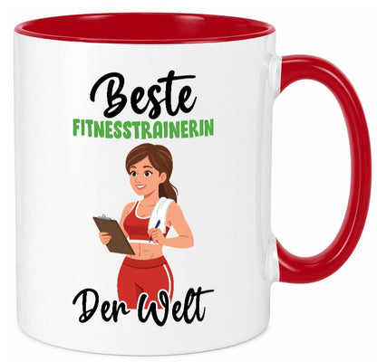 Beste Fitnesstrainerin | Trainerin Sport v2 lustiger Spruch Geschenk Humor Tasse