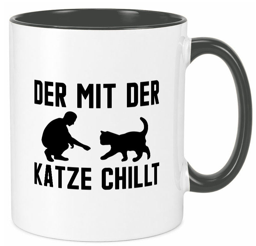 Mit der Katze | Chillen Katzenliebhaber Tierfreund lustiger Spruch Geschenk
