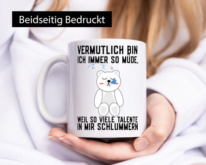 Viele Talente schlummern | schlafender Bär Superman Held lustiger Spruch