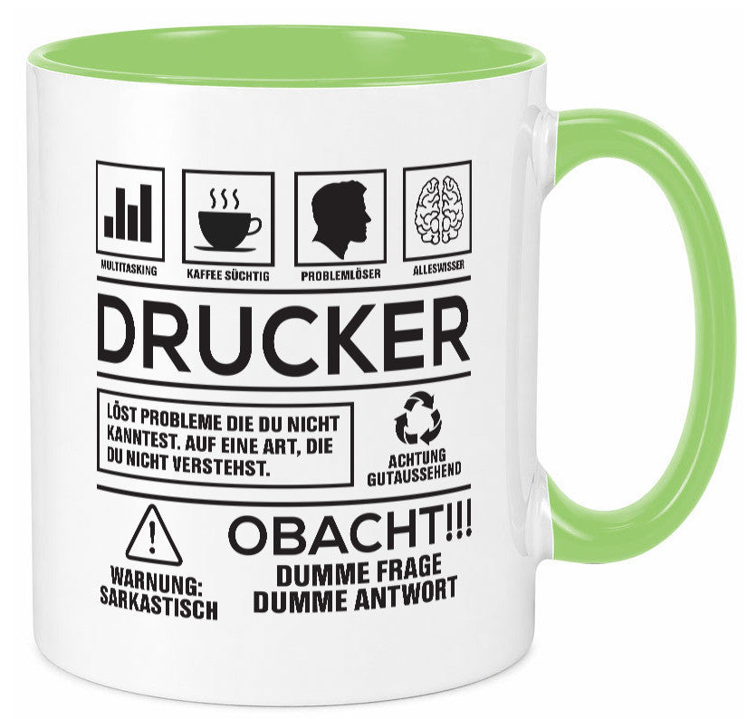 Achtung Probleme Drucker | Druckerei Print Medien Humor Geschenkidee Tasse