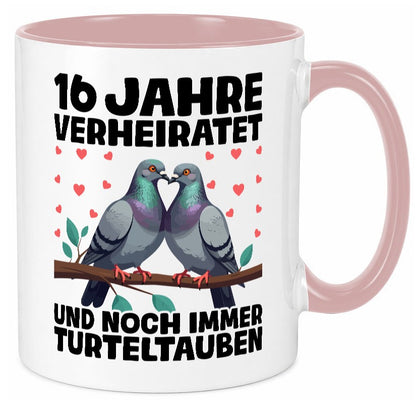 16 Jahre verheiratet | Turteltauben Ehe Ehepaar Geschenk Humor Geschenkidee Tasse
