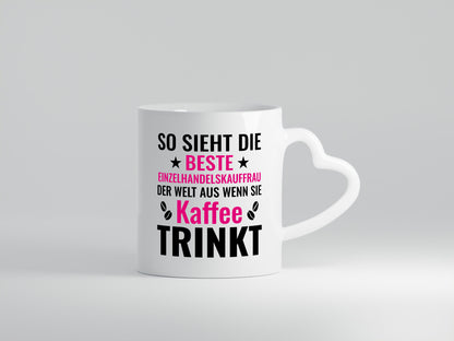 Kaffee trinkt: Einzelhandelskauffrau | Einzelhandel Humor Geschenkidee Tasse