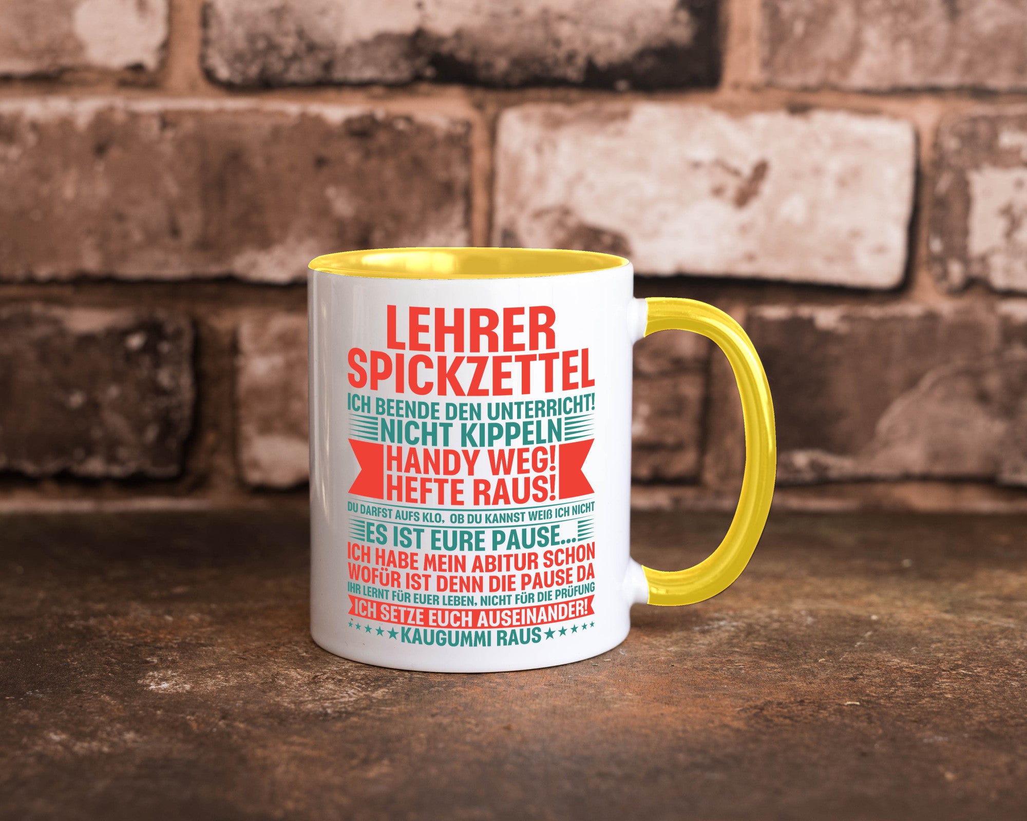 Lehrer Spickzettel | Beruf Tasse lustiger Spruch vl4 lustig Arbeit Kollegen