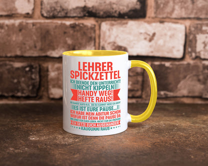 Lehrer Spickzettel | Beruf Tasse lustiger Spruch vl4 lustig Arbeit Kollegen