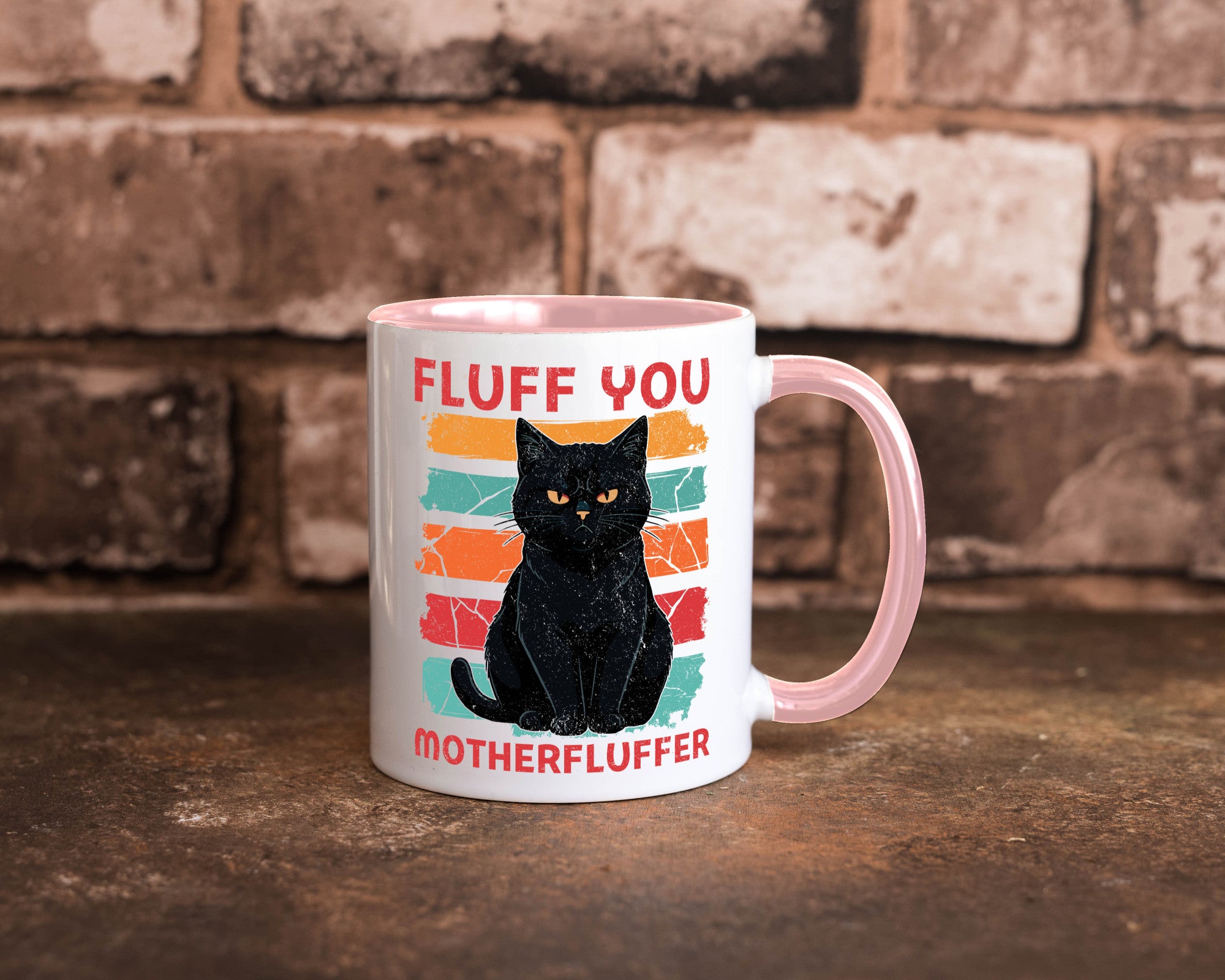 Fluff you Motherfluffer | Schwarze Katze Böse Humor Tierliebhaber Geschenkidee