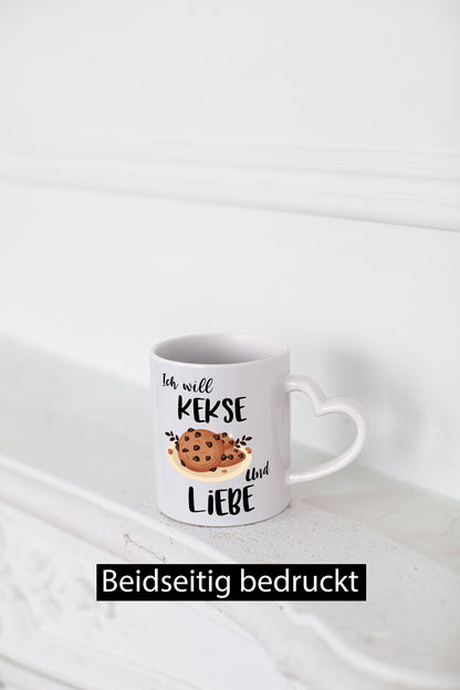 Ich will Kekse und Liebe | Pärchen lustig Humor Geschenkidee Geschenk Tasse