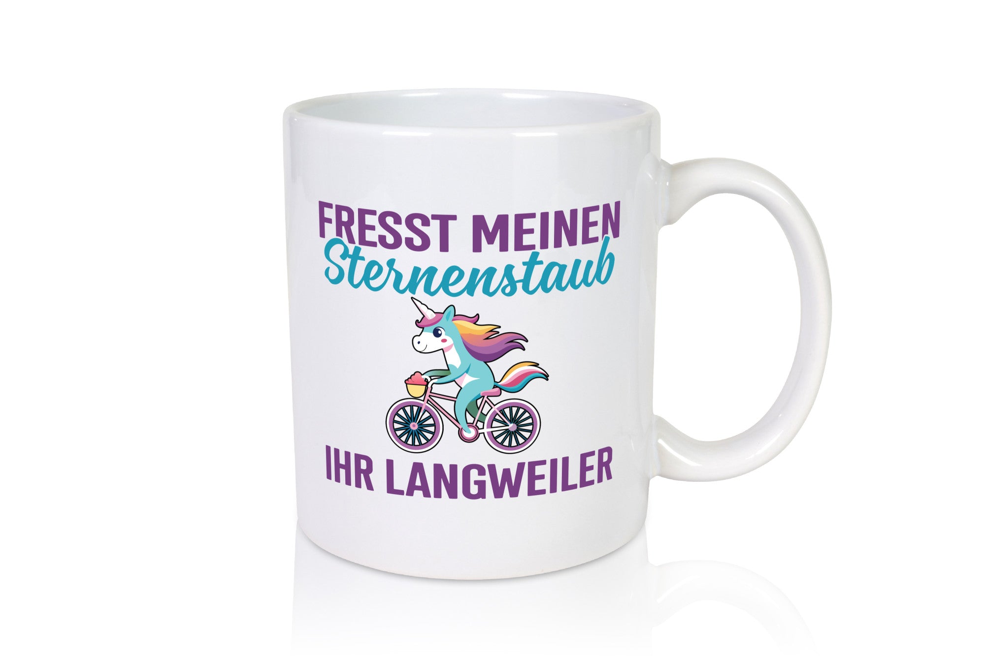 Fresst meinen Sternenstaub | Einhorn Fahrendes v2 Humor Geschenkidee Tasse