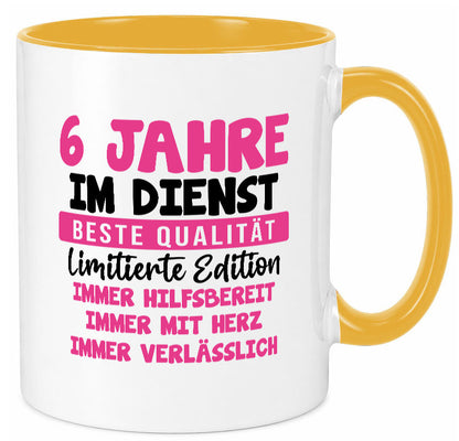 6 Jahre im Dienst | Jubiläum Arbeit v10 lustiger Spruch Geschenk Kollegen Büro