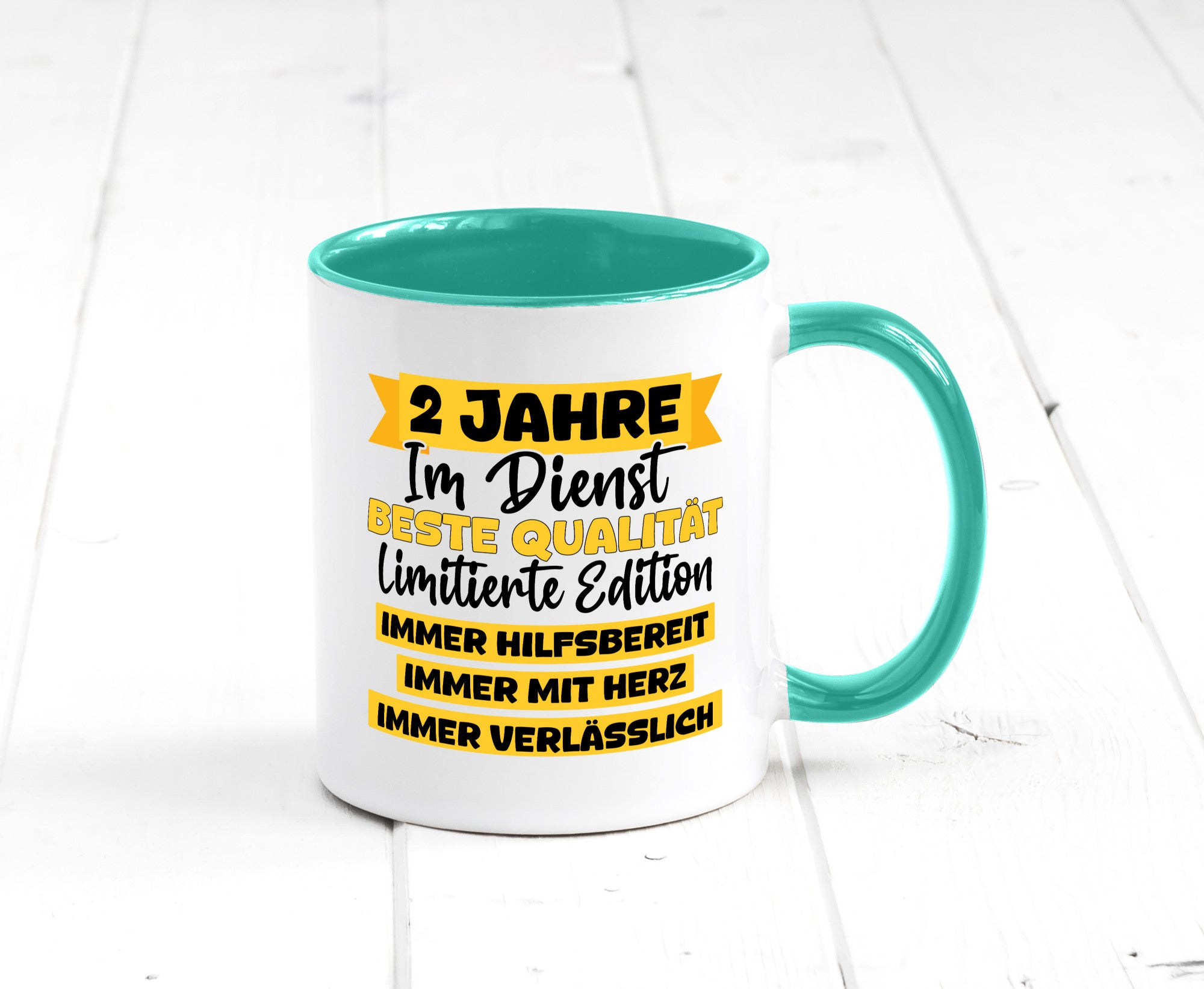 2 Jahre im Dienst | Jubiläum Arbeit v8 lustiger Spruch Geschenk Kollegen Büro