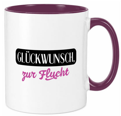 Glückwunsch zur Flucht | Kollegen Jobwechsel Abschied v2 Geschenk Arbeit Büro Tasse