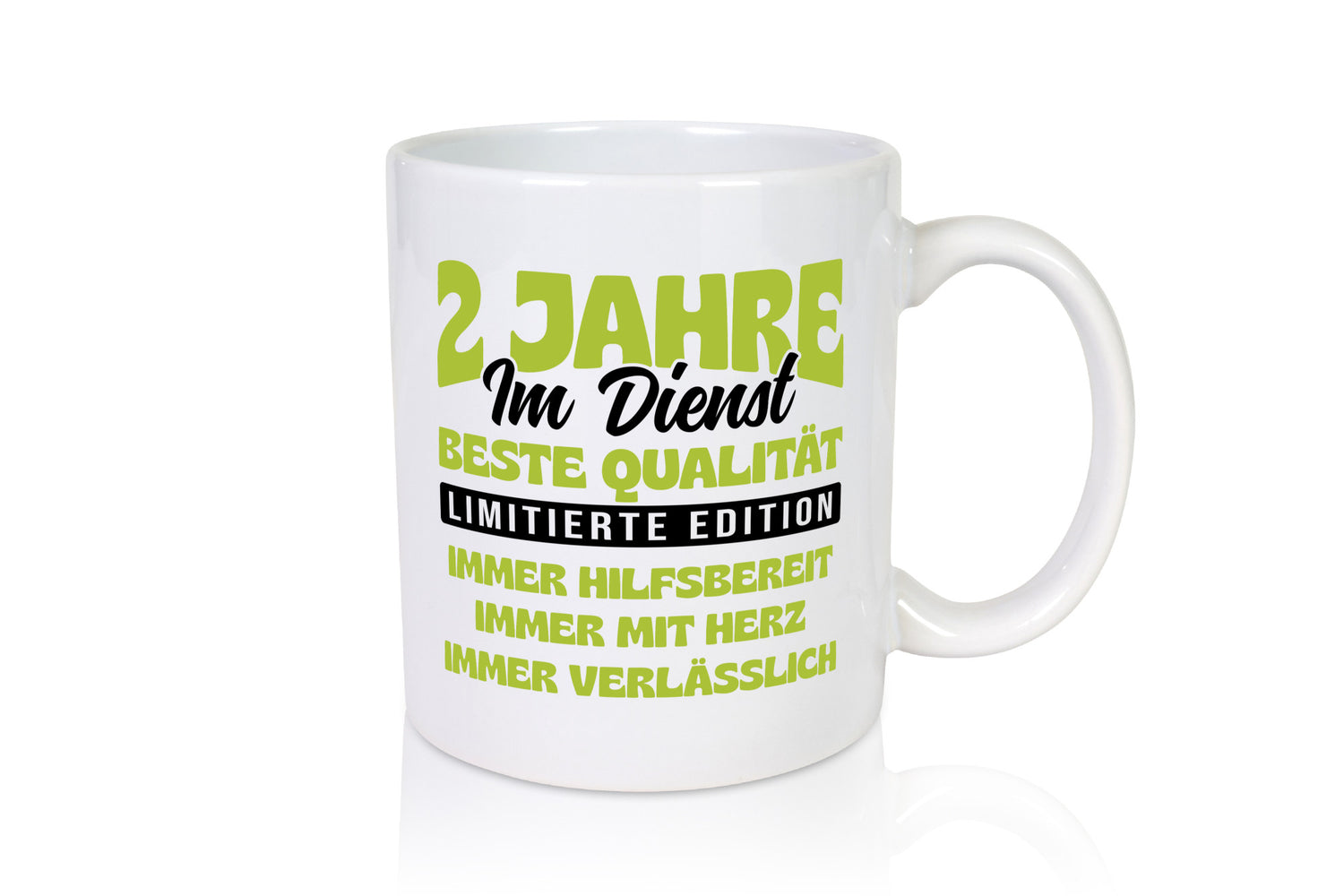 2 Jahre im Dienst | Jubiläum Arbeit v4 Geschenkidee Kollegen Büro Humor Tasse