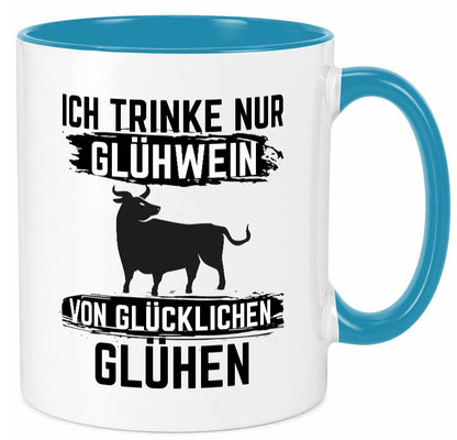 Ich drinke nur Glühwein | Wein von Glühen lustiger Spruch Geschenk Humor Tasse