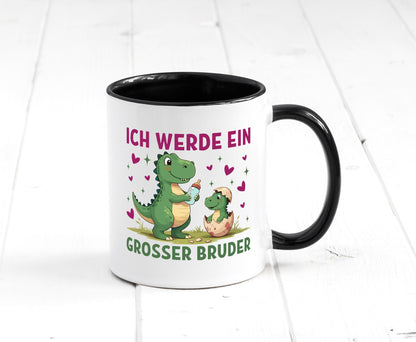 Ich werde ein Großer Bruder | Dino Dinosaurier lustiger Spruch Geschenk Humor Tasse