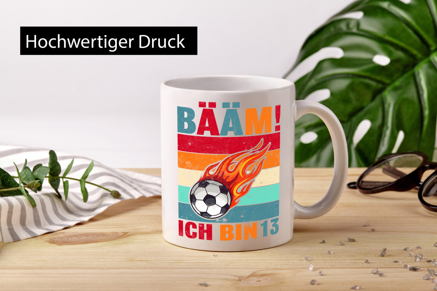 13. Geburtstag | Bääm ich bin 13 Fußball Humor Geschenkidee Tasse