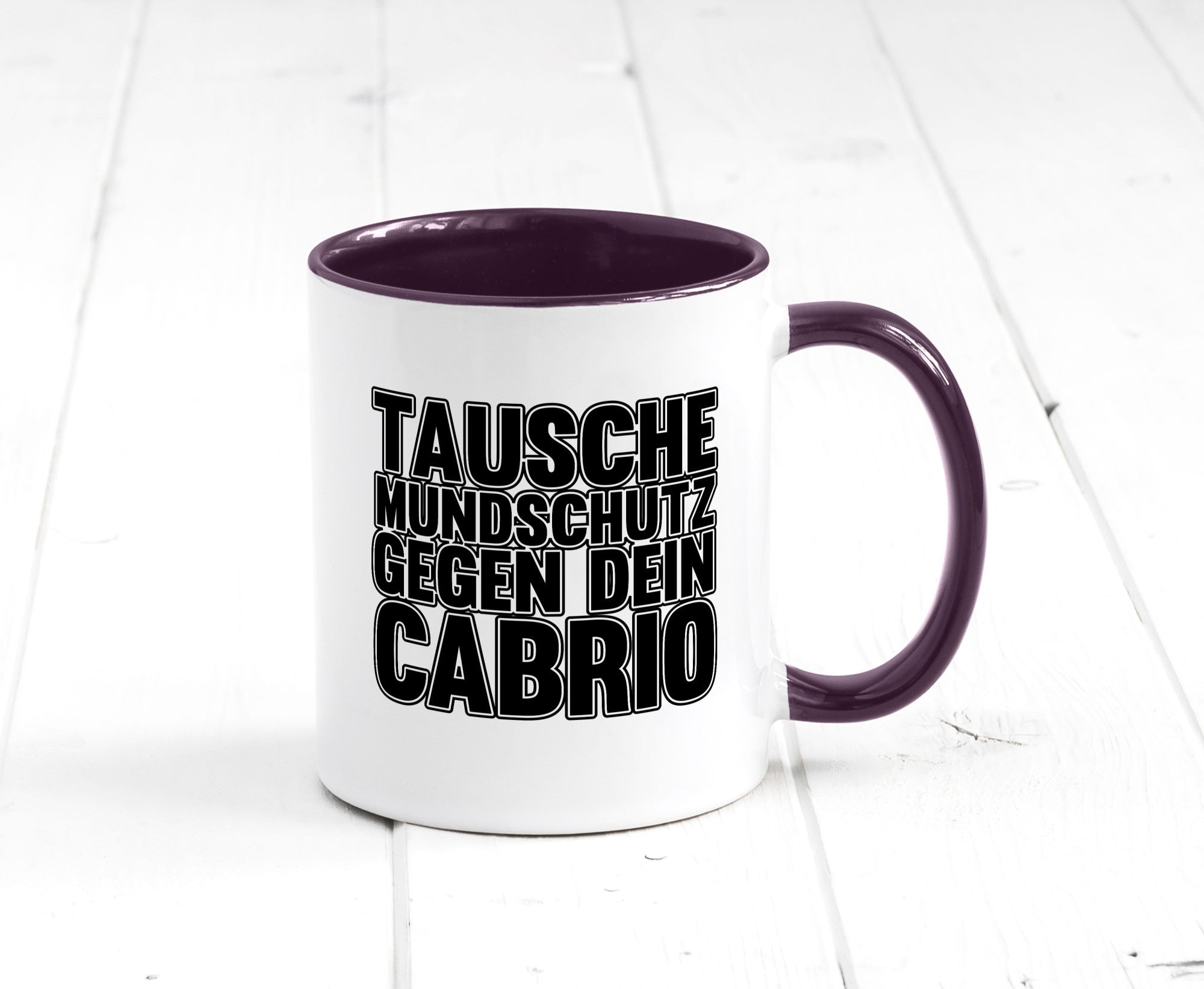 Tausche Mundschutz gegen Cabrio| | Cabrio Geschenkidee Humor Tasse